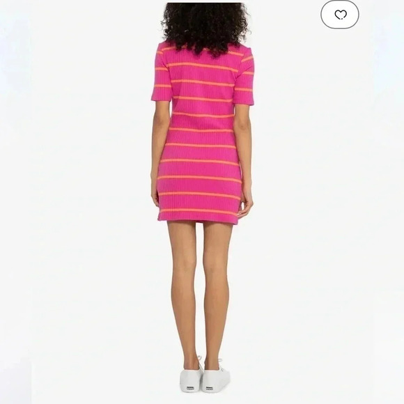 Sanctuary Must Have Stripe Dress in Tangerine Tart Stripe size XL - Picture 2 of 6